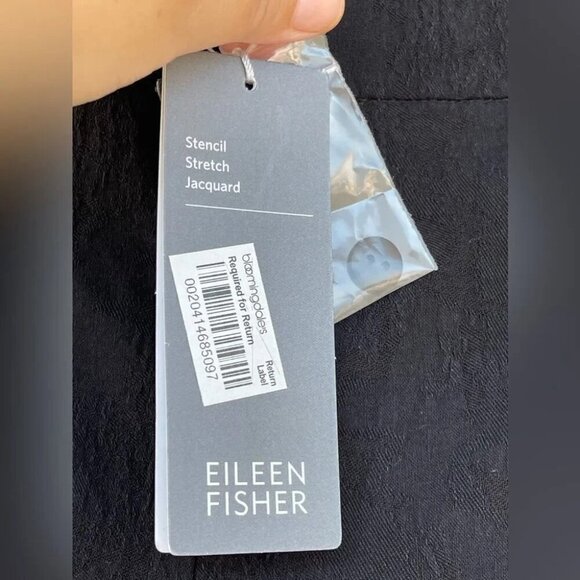 Eileen Fisher Stencil Stretch Jacquard Slim Ankle Trouser Pants Black medium - Picture 13 of 13